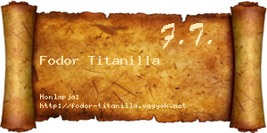 Fodor Titanilla névjegykártya